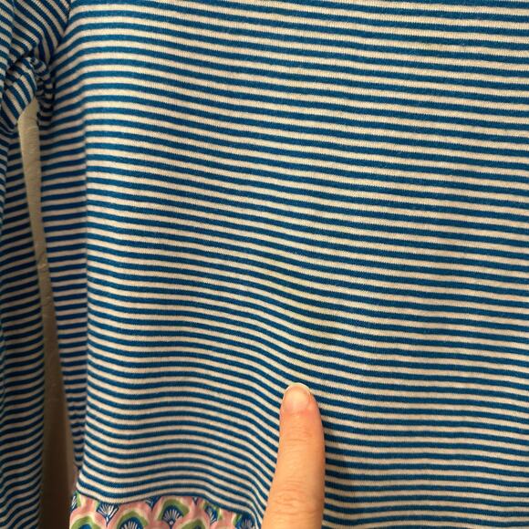 Tea Collection Blue Stripe Pink Fan Twirl Dress - Picture 3 of 8